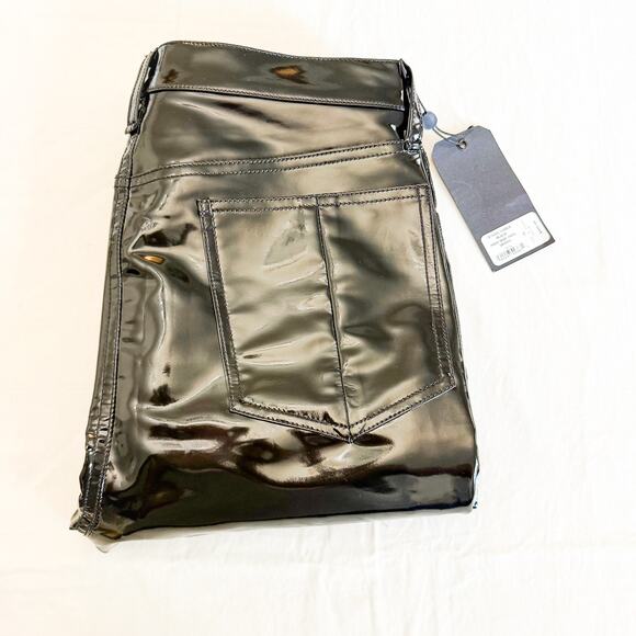 rag & bone Denim - Rag & Bone Black High Rise Vinyl Skinny Patent Black Pants Size 29 NWT $495